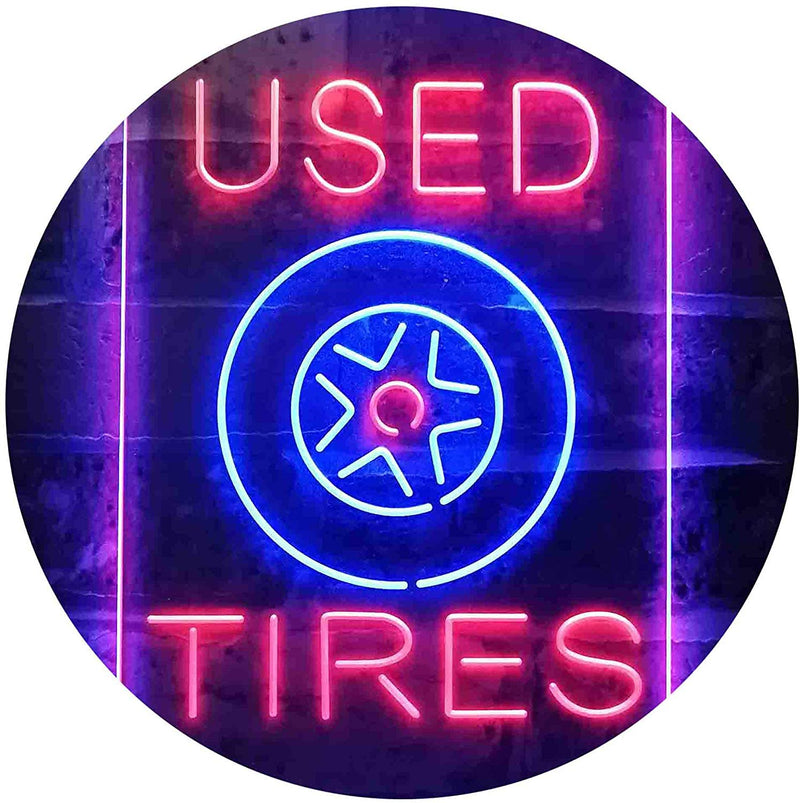 Auto Shop Car Garage Used Tires LED Light Sign - LED Gift Works