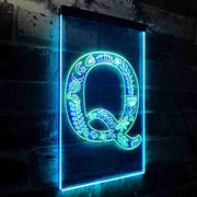 Family Name Letter Q Monogram Initial LED Light Sign - LED Gift Works