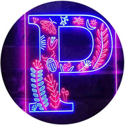 Family Name Letter P Monogram Initial LED Light Sign - LED Gift Works