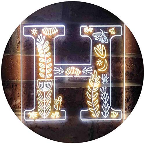 Family Name Letter H Monogram Initial LED Light Sign - Way Up Gifts