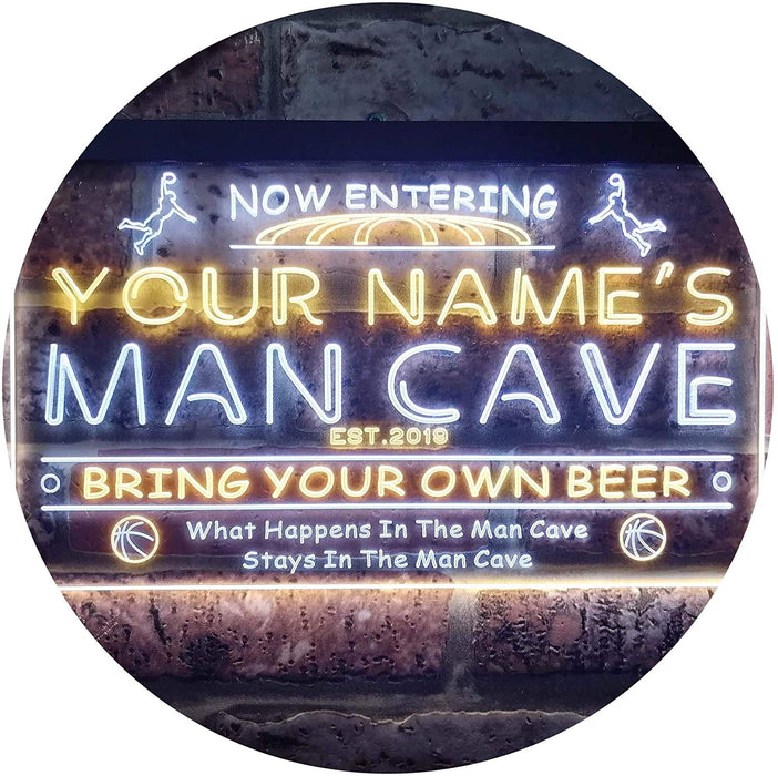 Personalized Sports Basketball Theme Man Cave LED Light Sign - Way Up Gifts