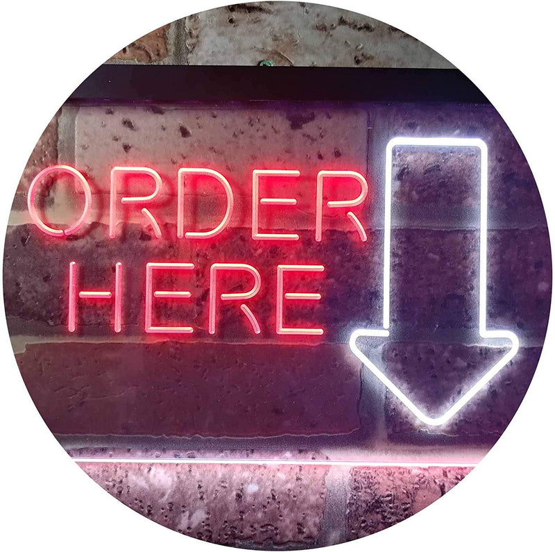 Arrow Order Here LED Light Sign - LED Gift Works
