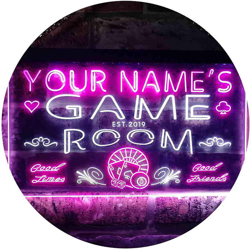 Personalized Game Room LED Light Sign - LED Gift Works