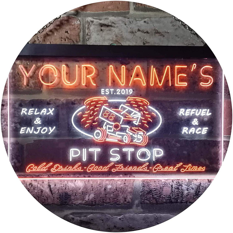 Personalized Car Racing Beer Pit Stop Bar LED Light Sign - LED Gift Works