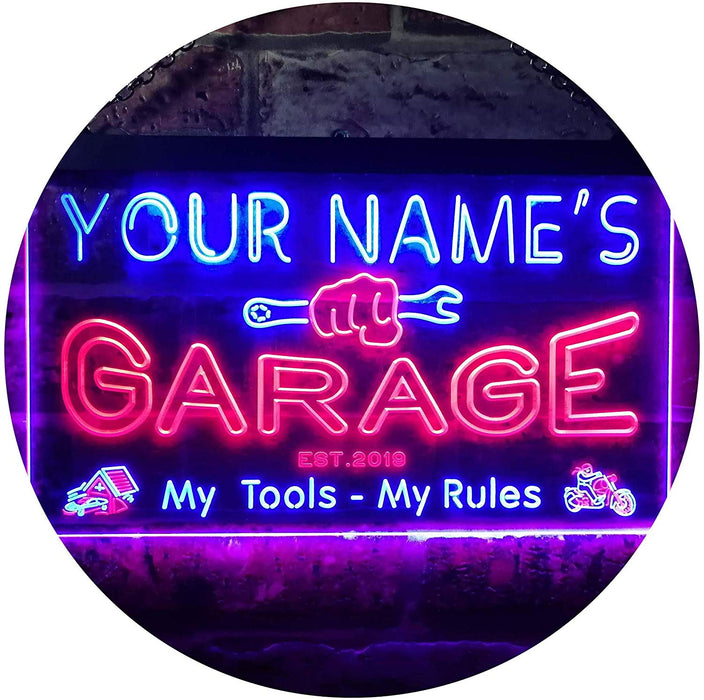 Personalized Home Garage Tools Handyman LED Light Sign - Way Up Gifts