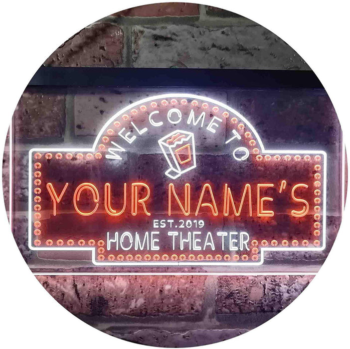 Personalized Movie Room Home Theater LED Light Sign - Way Up Gifts