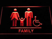 Family and Handicap Restroom LED Light Sign - LED Gift Works