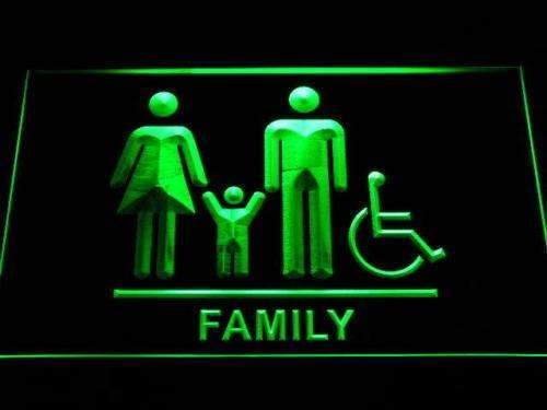 Family and Handicap Restroom LED Light Sign - Way Up Gifts