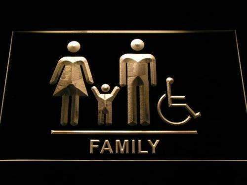 Family and Handicap Restroom LED Light Sign - LED Gift Works