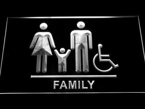 Family and Handicap Restroom LED Light Sign - Way Up Gifts