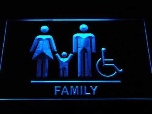 Family and Handicap Restroom LED Light Sign - Way Up Gifts
