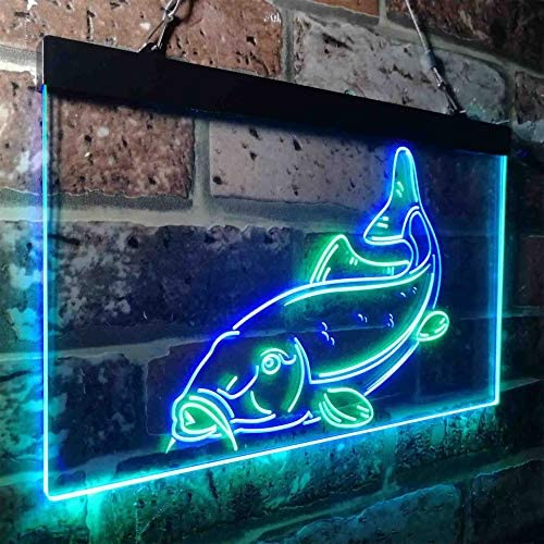 Cabin Fishing Bait Store Carp Fish LED Light Sign - Way Up Gifts