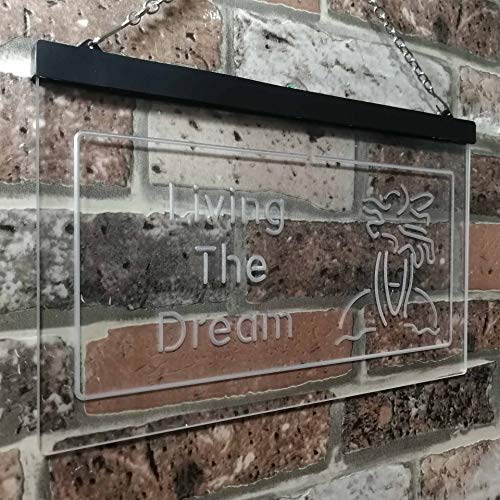 Paradise Island Living The Dream LED Light Sign - Way Up Gifts