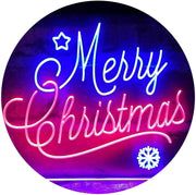Merry Christmas Snowflakes LED Light Sign - LED Gift Works
