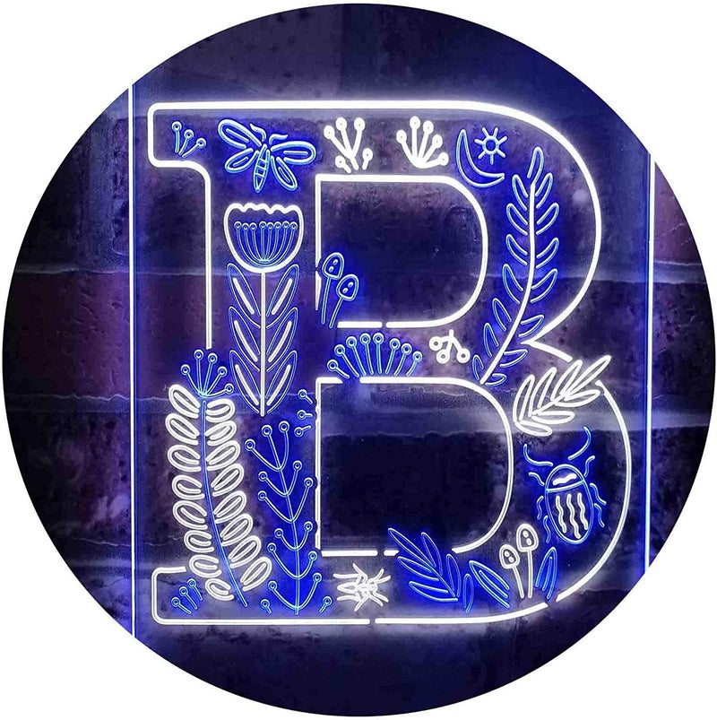 Family Name Letter B Monogram Initial LED Light Sign - LED Gift Works