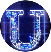 Family Name Letter U Monogram Initial LED Light Sign - LED Gift Works