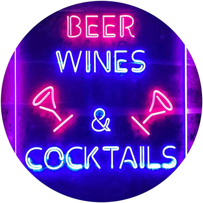 Beer Wine Cocktails LED Light Sign - Way Up Gifts