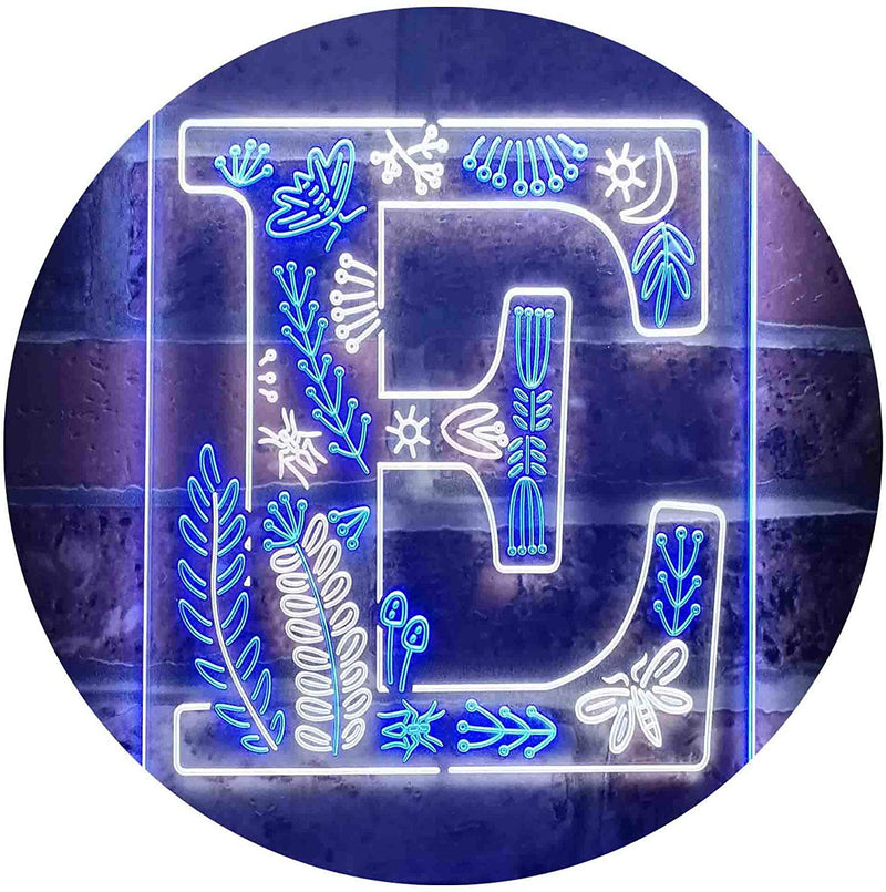 Family Name Letter E Monogram Initial LED Light Sign - LED Gift Works