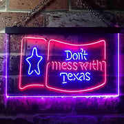 Don't Mess with Texas Flag Garage LED Light Sign - LED Gift Works