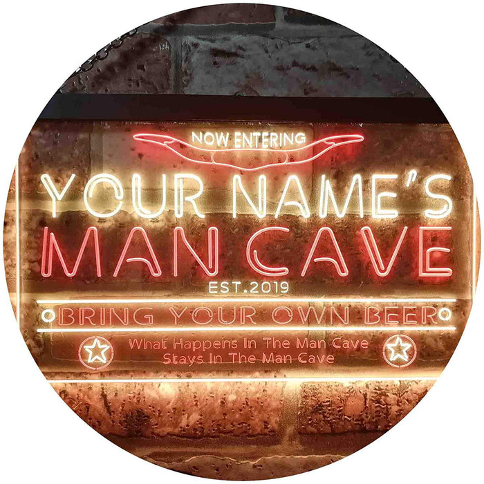 Personalized Western Theme Man Cave LED Light Sign - Way Up Gifts