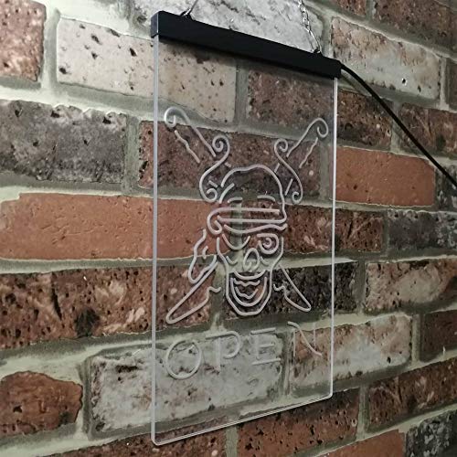 Beach Shop Pirate Open LED Light Sign - LED Gift Works