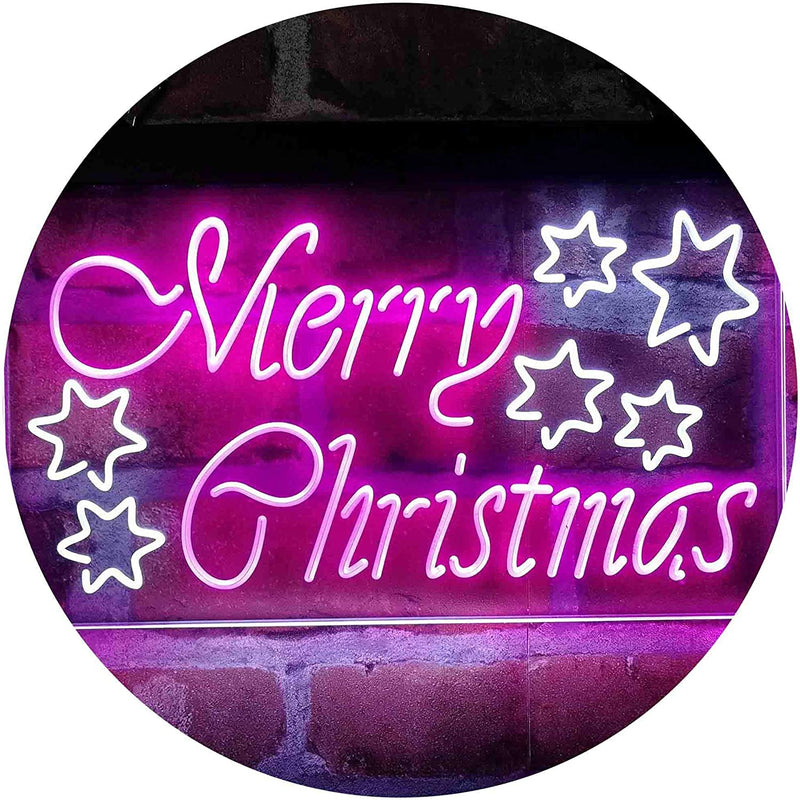 Merry Christmas Stars Decoration LED Light Sign - LED Gift Works