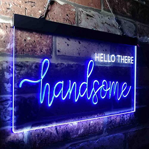 Boyfriend Gift Quote Hello There Handsome LED Light Sign - Way Up Gifts