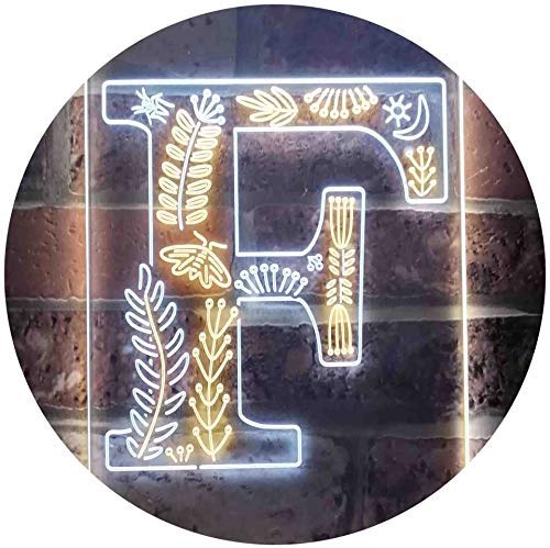 Family Name Letter F Monogram Initial LED Light Sign - Way Up Gifts