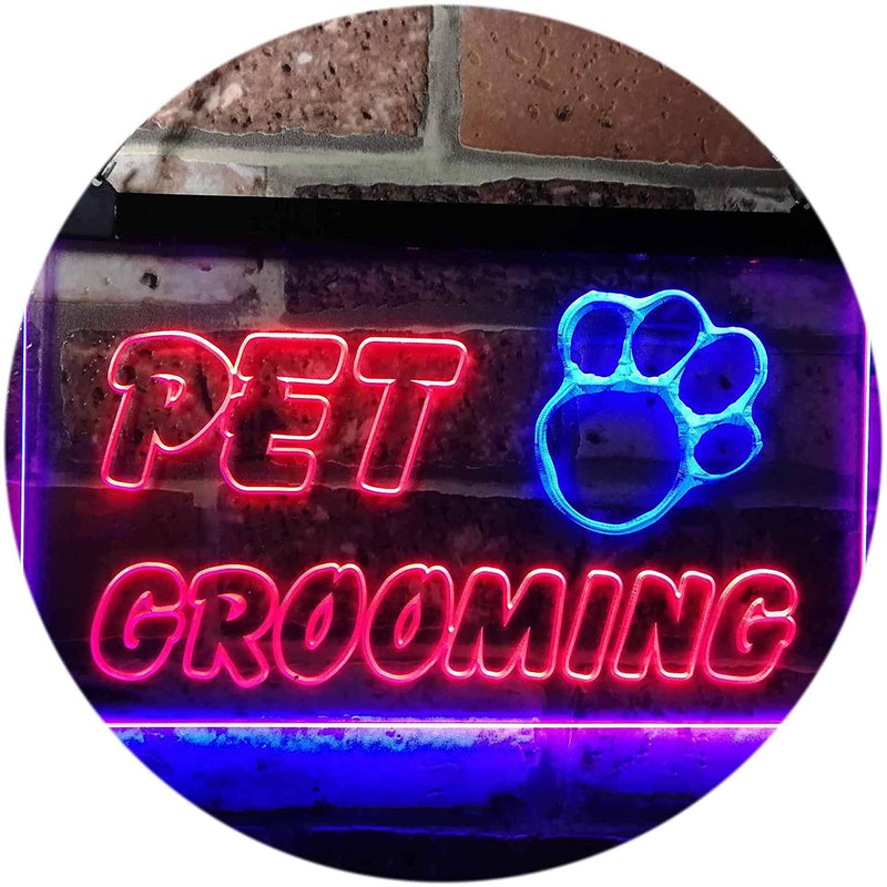 Paw Print Pet Grooming LED Light Sign - LED Gift Works