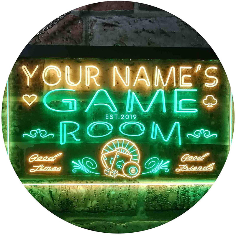 Personalized Game Room LED Light Sign - LED Gift Works