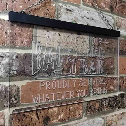 Backyard Bar Welcome Home Bar LED Light Sign - Way Up Gifts