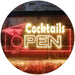 Bar Cocktails Open LED Light Sign - Way Up Gifts