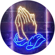 Religious Hands Praying LED Light Sign - LED Gift Works