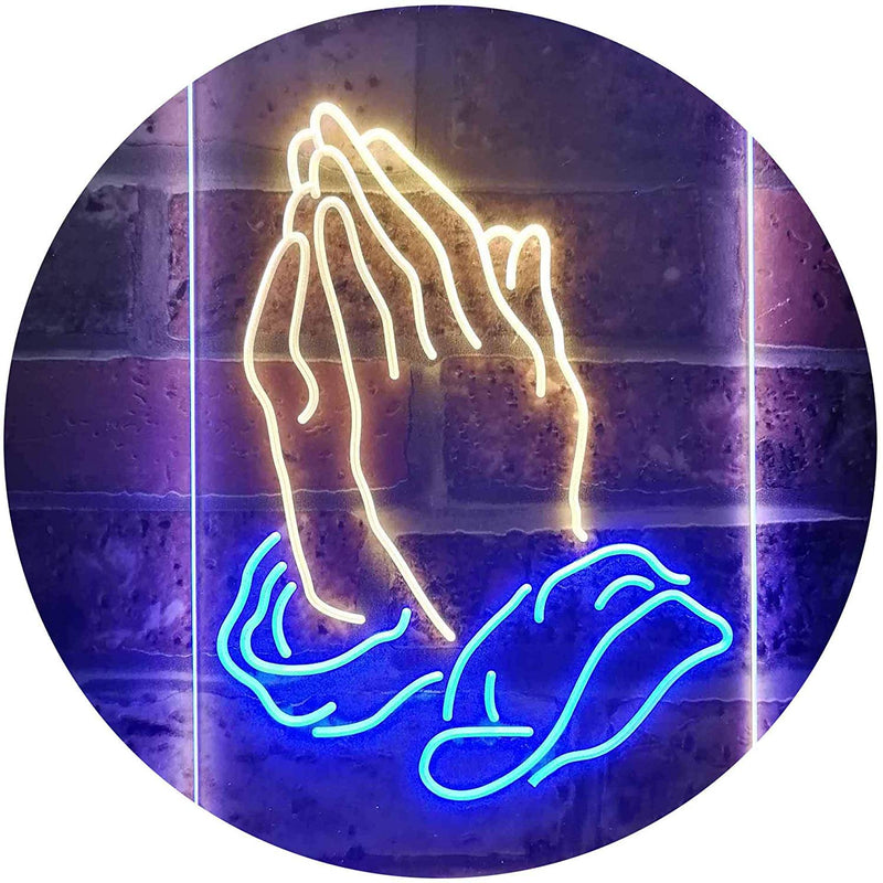 Religious Hands Praying LED Light Sign - LED Gift Works
