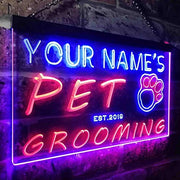 Personalized Paw Print Pet Grooming LED Light Sign - LED Gift Works