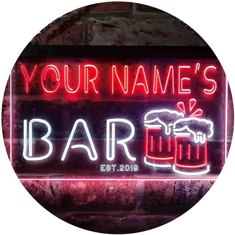 Personalized Beer Mugs Bar LED Light Sign - LED Gift Works