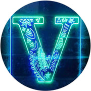 Family Name Letter V Monogram Initial LED Light Sign - LED Gift Works
