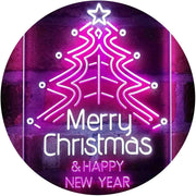 Merry Christmas Happy New Year LED Light Sign - LED Gift Works