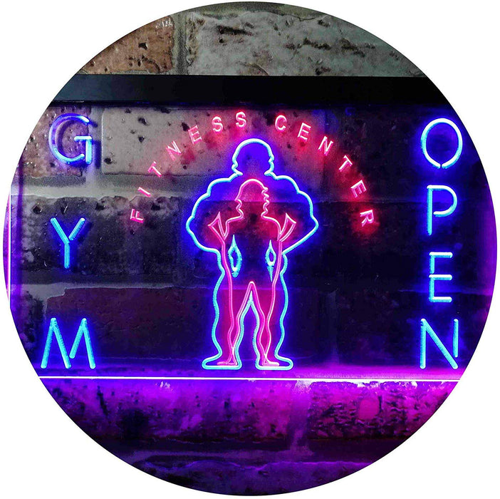 Fitness Center Open Gym LED Light Sign - Way Up Gifts