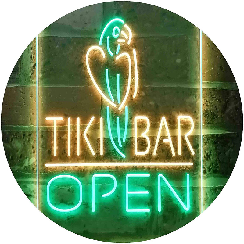 Parrot Tiki Bar Open LED Light Sign - LED Gift Works
