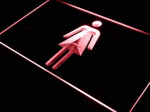 Female Women's Restroom LED Light Sign - Way Up Gifts