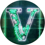 Family Name Letter V Monogram Initial LED Light Sign - LED Gift Works