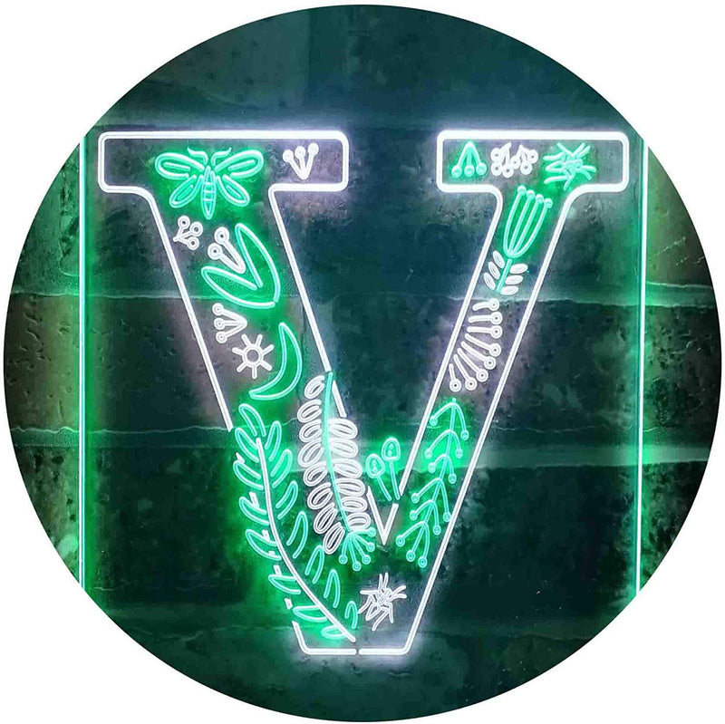 Family Name Letter V Monogram Initial LED Light Sign - LED Gift Works