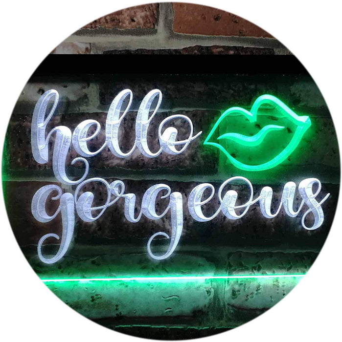 Lips Hello Gorgeous LED Light Sign - Way Up Gifts
