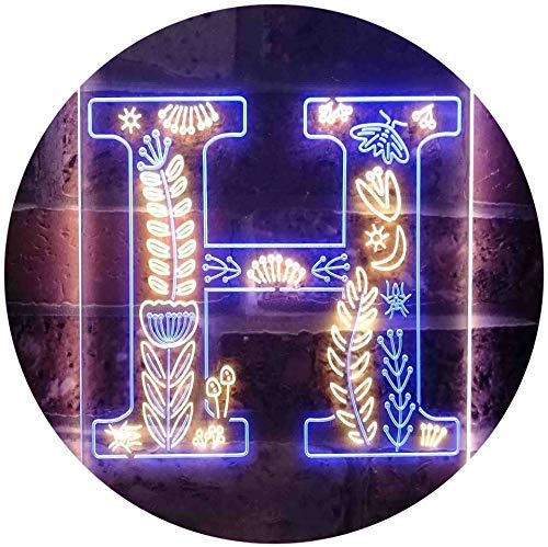 Family Name Letter H Monogram Initial LED Light Sign - Way Up Gifts