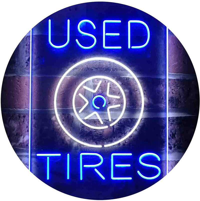 Auto Shop Car Garage Used Tires LED Light Sign - LED Gift Works