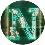 Family Name Letter N Monogram Initial LED Light Sign - LED Gift Works