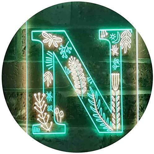 Family Name Letter N Monogram Initial LED Light Sign - LED Gift Works
