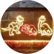 Dinosaur T Rex Triceratops Night Light Kids Bedroom Decor LED Light Sign - LED Gift Works