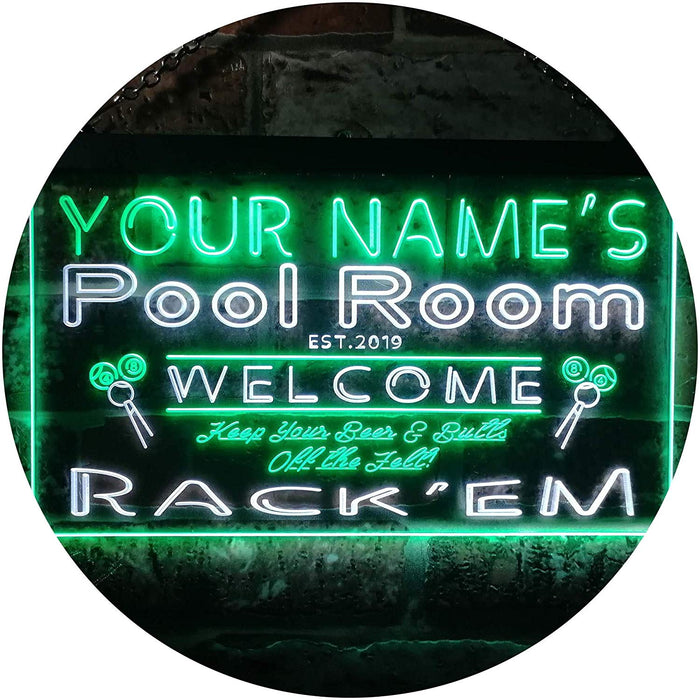 Personalized Billiards Pool Room LED Light Sign - Way Up Gifts